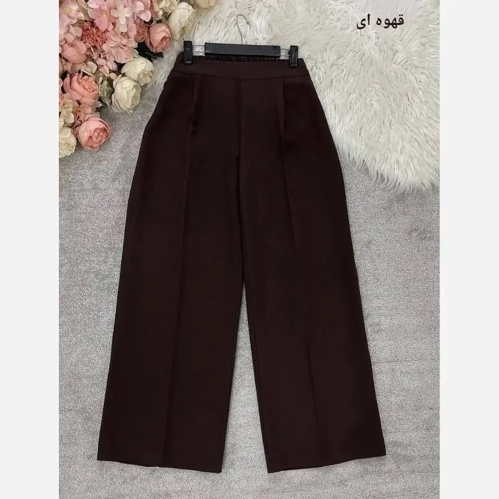 شلوار بگ مازراتی 330 گرم درجه یک زنانه با کمر کش و پیلی دار