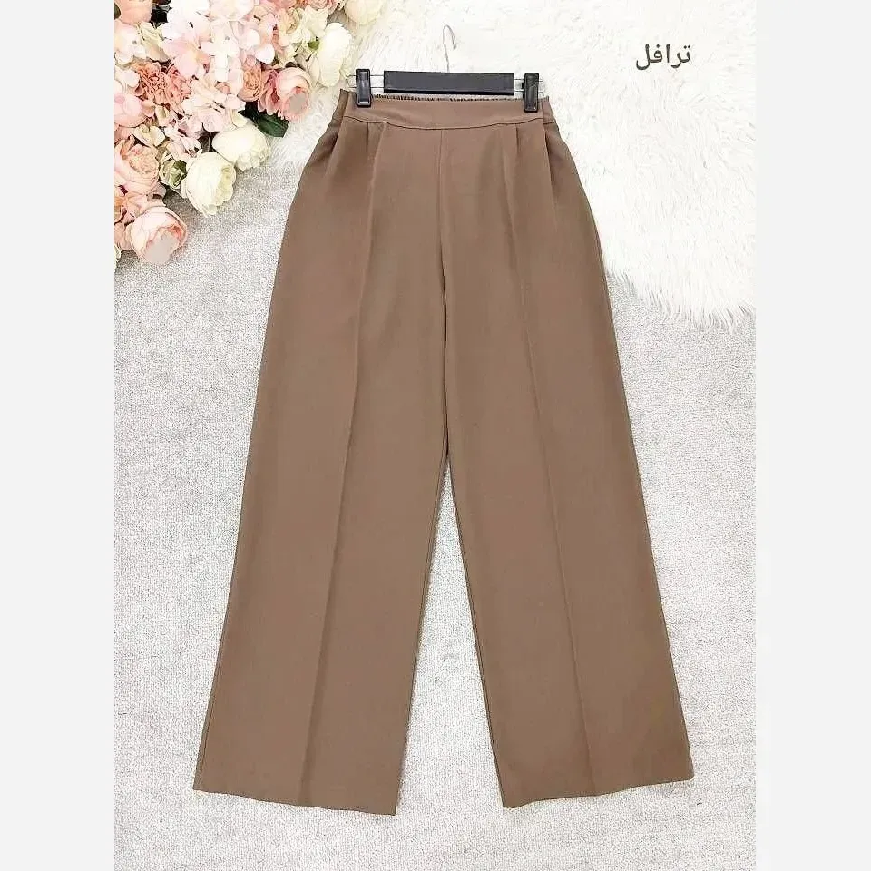 شلوار بگ مازراتی 330 گرم درجه یک زنانه با کمر کش و پیلی دار