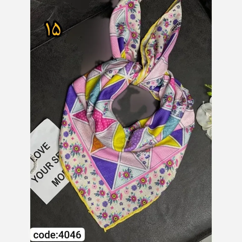 روسری سوپرنخ دخترانه فانتزی دست دوز قواره 100