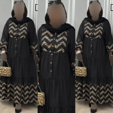پیراهن زنانه مدل آرتور جنس بوگاتی رنگ مشکی سایز فری 38 تا 48