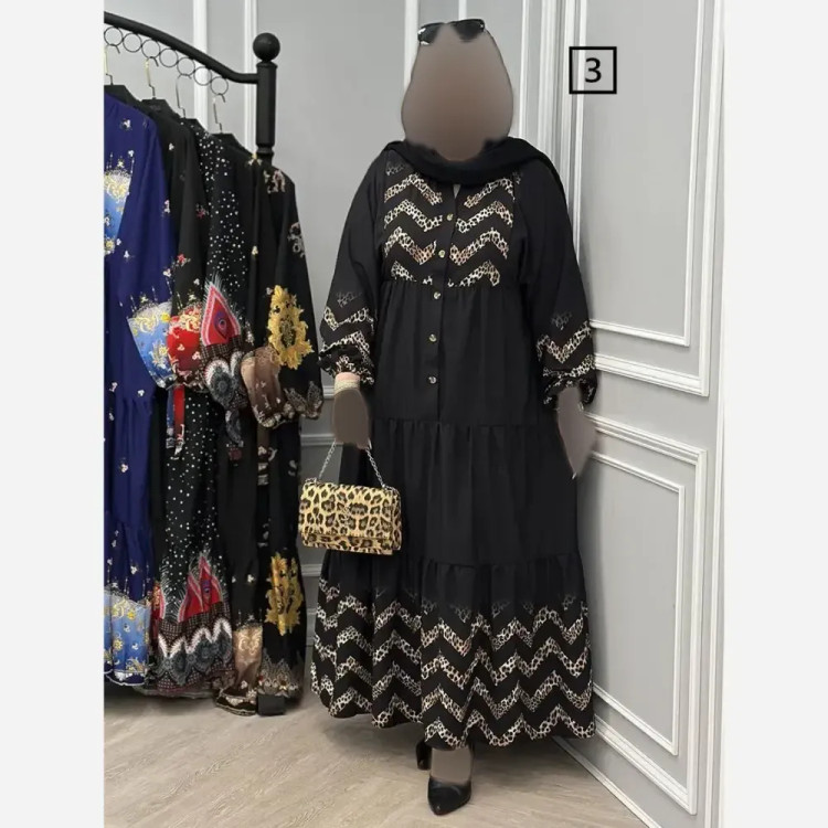 پیراهن زنانه مدل آرتور جنس بوگاتی رنگ مشکی سایز فری 38 تا 48