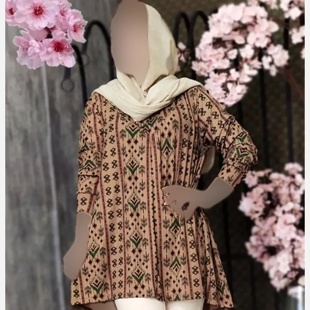 تونیک زنانه مدل لاله جنس فلامنت خنک فری سایز مناسب سایز 38 تا 48