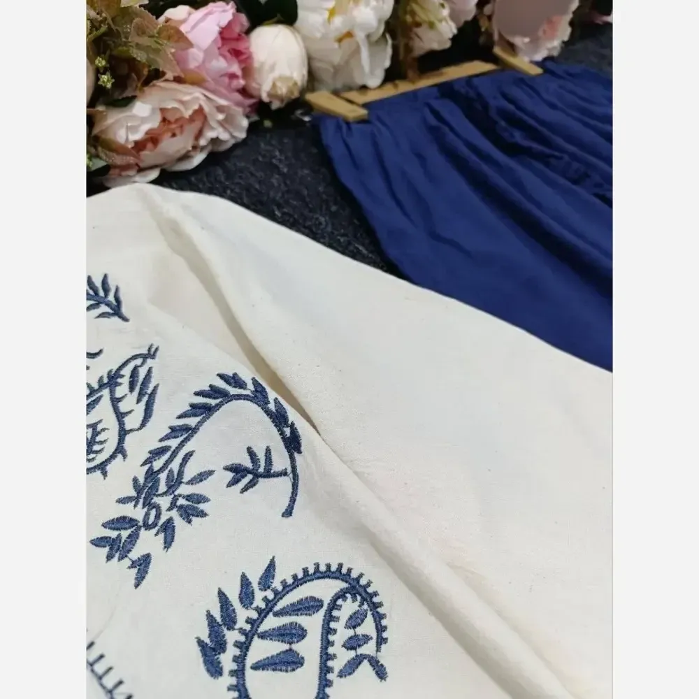 ست شومیز دامن زنانه جنس الیاف گلدوزی شده فری سایز
