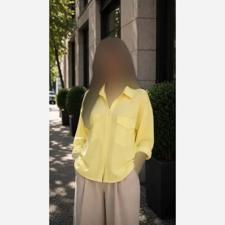 شومیز باکسی طرح جیب زنانه جنس آنیسا پفکی وارداتی فری سایز