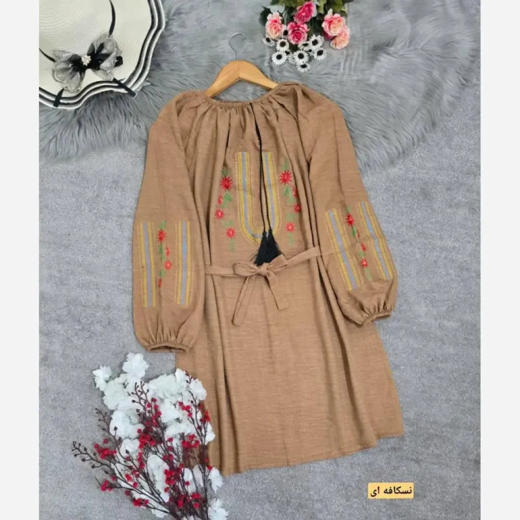 شومیز زنانه تارا جنس شانتون گلدوزی شده فری سایز مناسب 38 تا 48