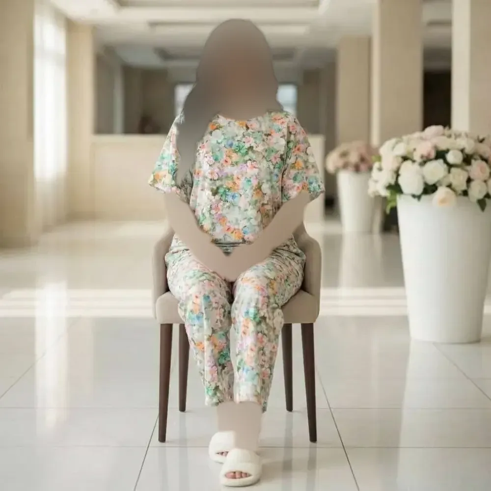 ست زنانه نخی نگین دار فری سایز مدل قواره دار