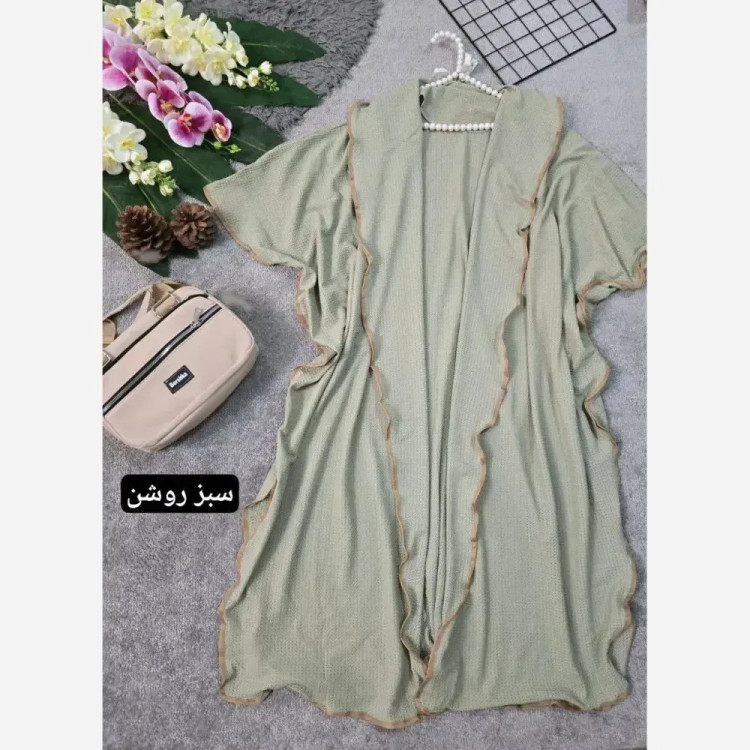 مانتو حصیری زنانه مدل میخک فری سایز 38 تا 52 با گل سینه