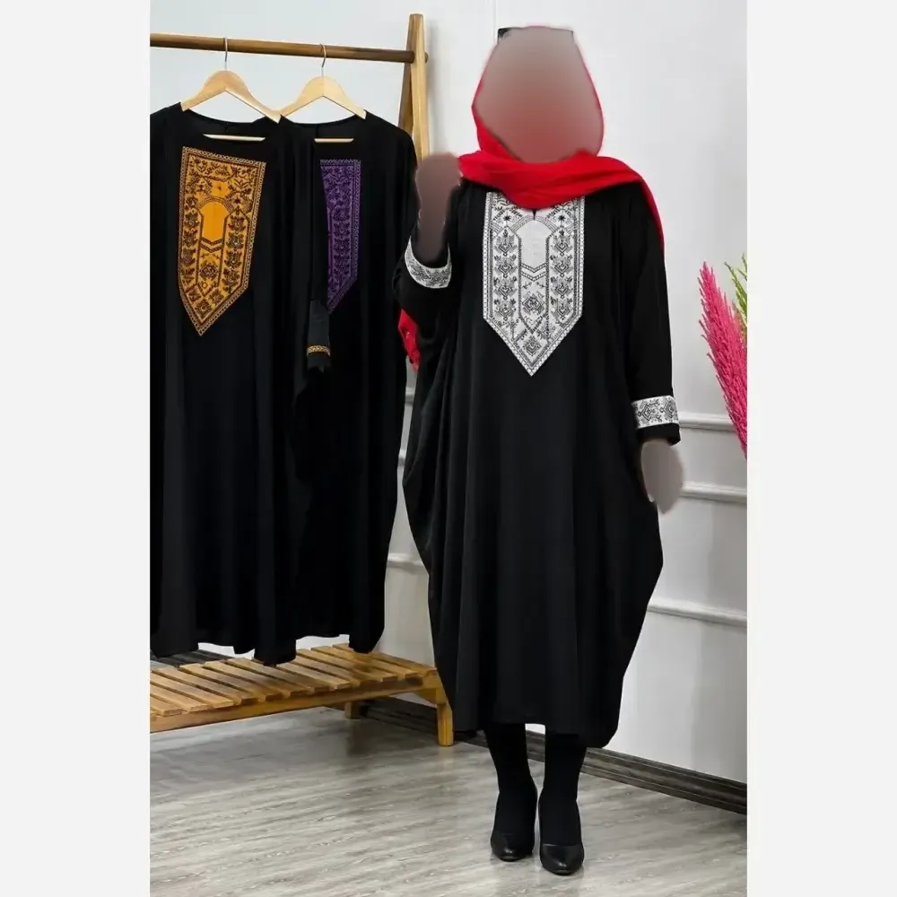 پیراهن عبا رها زنانه جنس کرپ اسکاچی و تافته فری سایز مناسب 38 تا 60