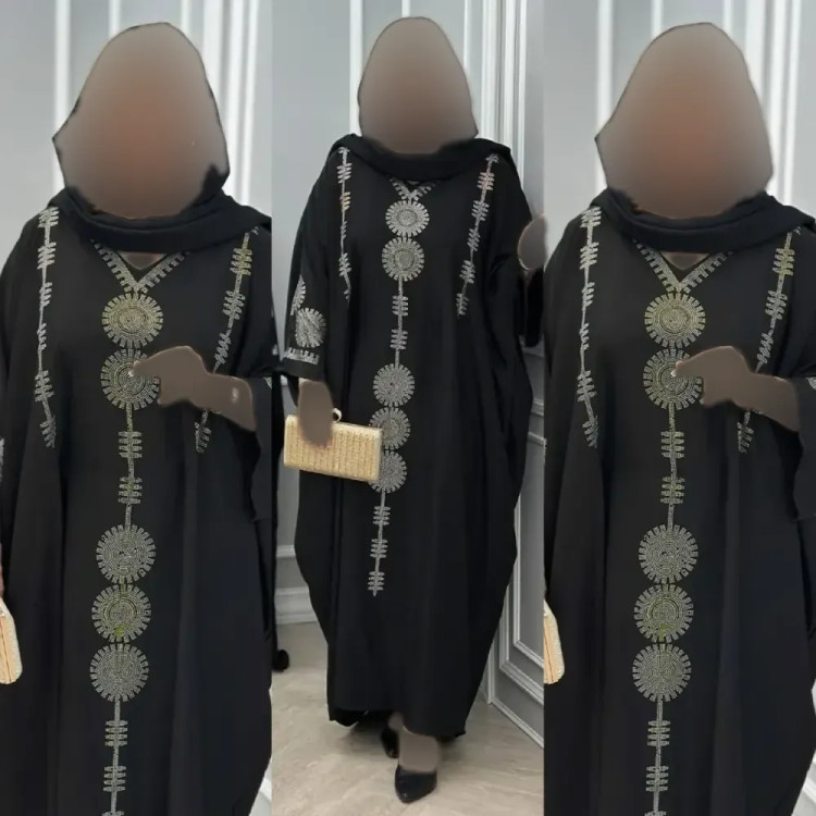 عبای خلیجی زنانه جنس الیزه رنگ مشکی فری سایز