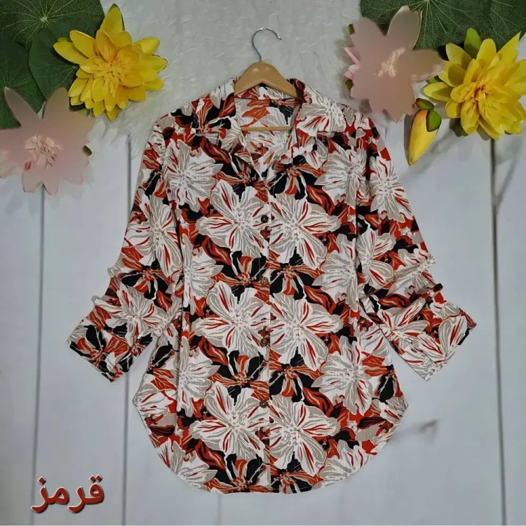شومیز زنانه کرسپو پفکی آستین مچ دکمه دار فری سایز مناسب سایز 38 تا 46