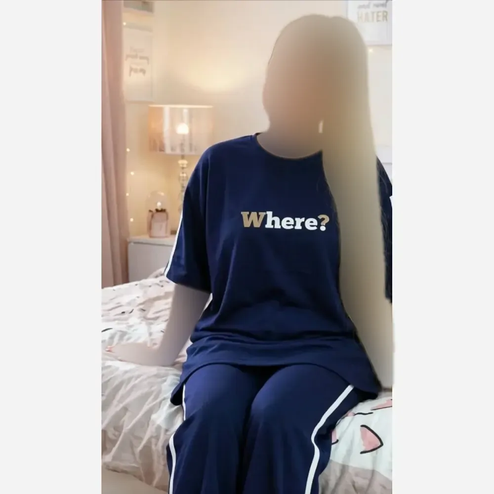 ست تیشرت و شلوار زنانه طرح Where جنس گلکسی فری سایز