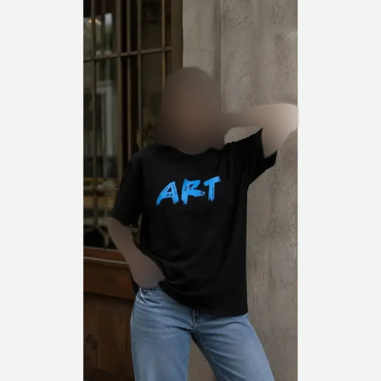 تیشرت باکسی زنانه طرح ART جنس پنبه 100٪ فری سایز اورسایز