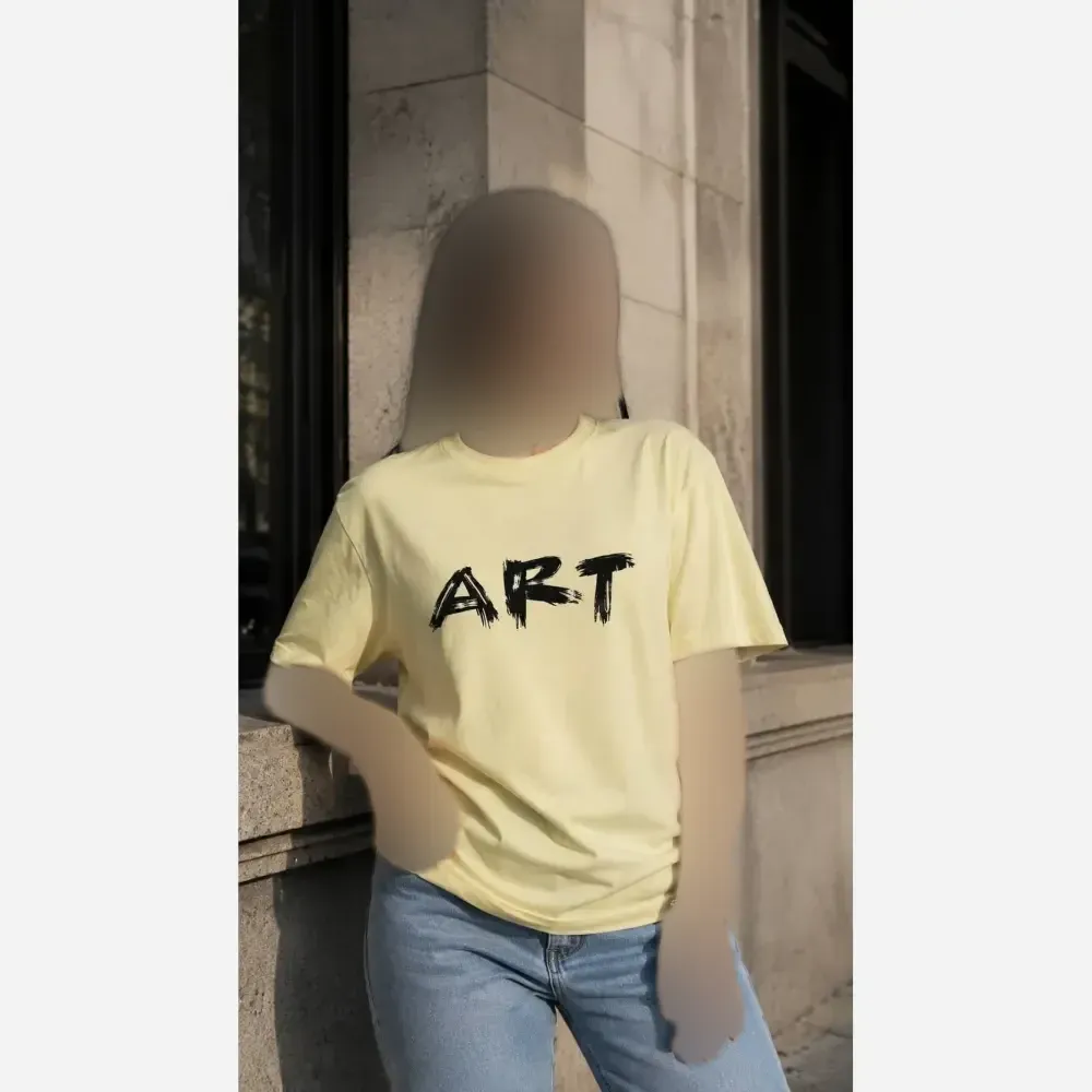 تیشرت باکسی زنانه طرح ART جنس پنبه 100٪ فری سایز اورسایز