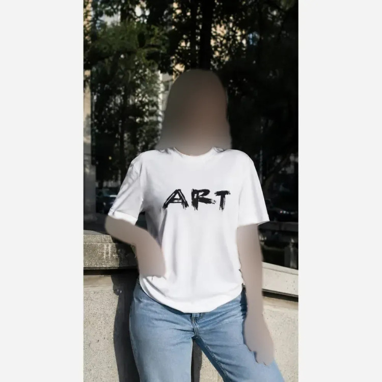 تیشرت باکسی زنانه طرح ART جنس پنبه 100٪ فری سایز اورسایز