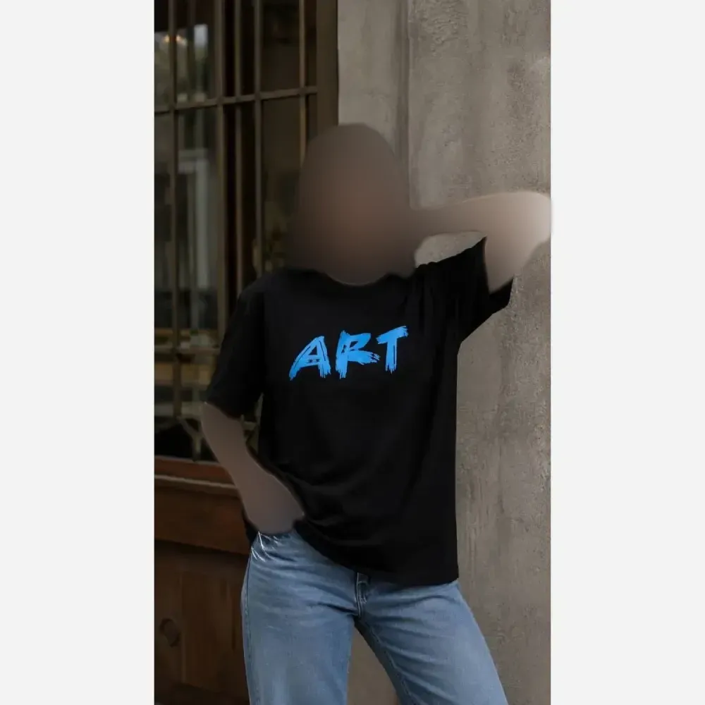 تیشرت باکسی زنانه طرح ART جنس پنبه 100٪ فری سایز اورسایز