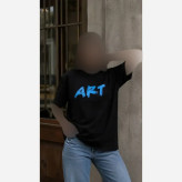 تیشرت باکسی زنانه طرح ART جنس پنبه 100٪ فری سایز اورسایز