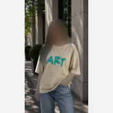تیشرت باکسی زنانه طرح ART جنس پنبه 100٪ فری سایز اورسایز