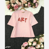 تیشرت باکسی زنانه طرح ART جنس پنبه 100٪ فری سایز اورسایز