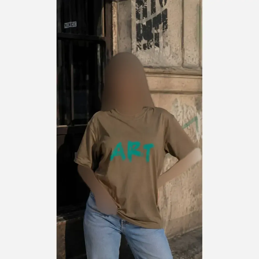 تیشرت باکسی زنانه طرح ART جنس پنبه 100٪ فری سایز اورسایز