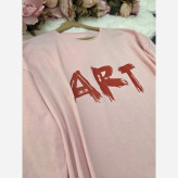 تیشرت باکسی زنانه طرح ART جنس پنبه 100٪ فری سایز اورسایز