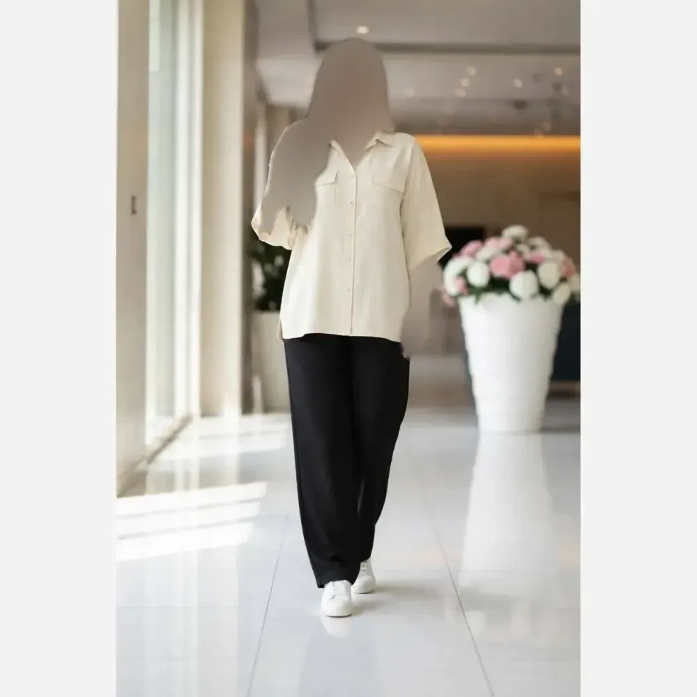 شومیز مانتویی نخی زنانه تابستانه فری سایز