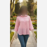 شومیز زنانه بغل دکمه جنس شیشهای فری سایز
