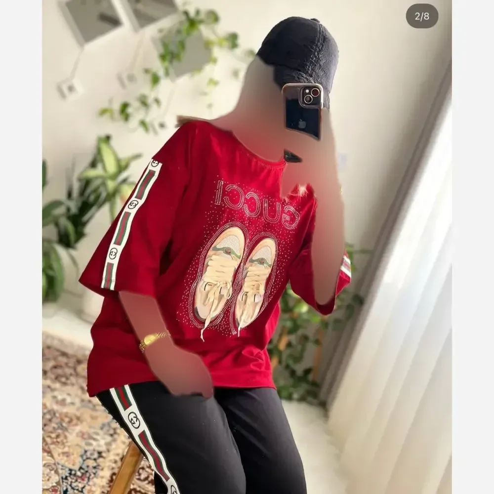 ست تیشرت و شلوار زنانه جنس دورس گلکسی فری سایز مناسب 36 تا 48