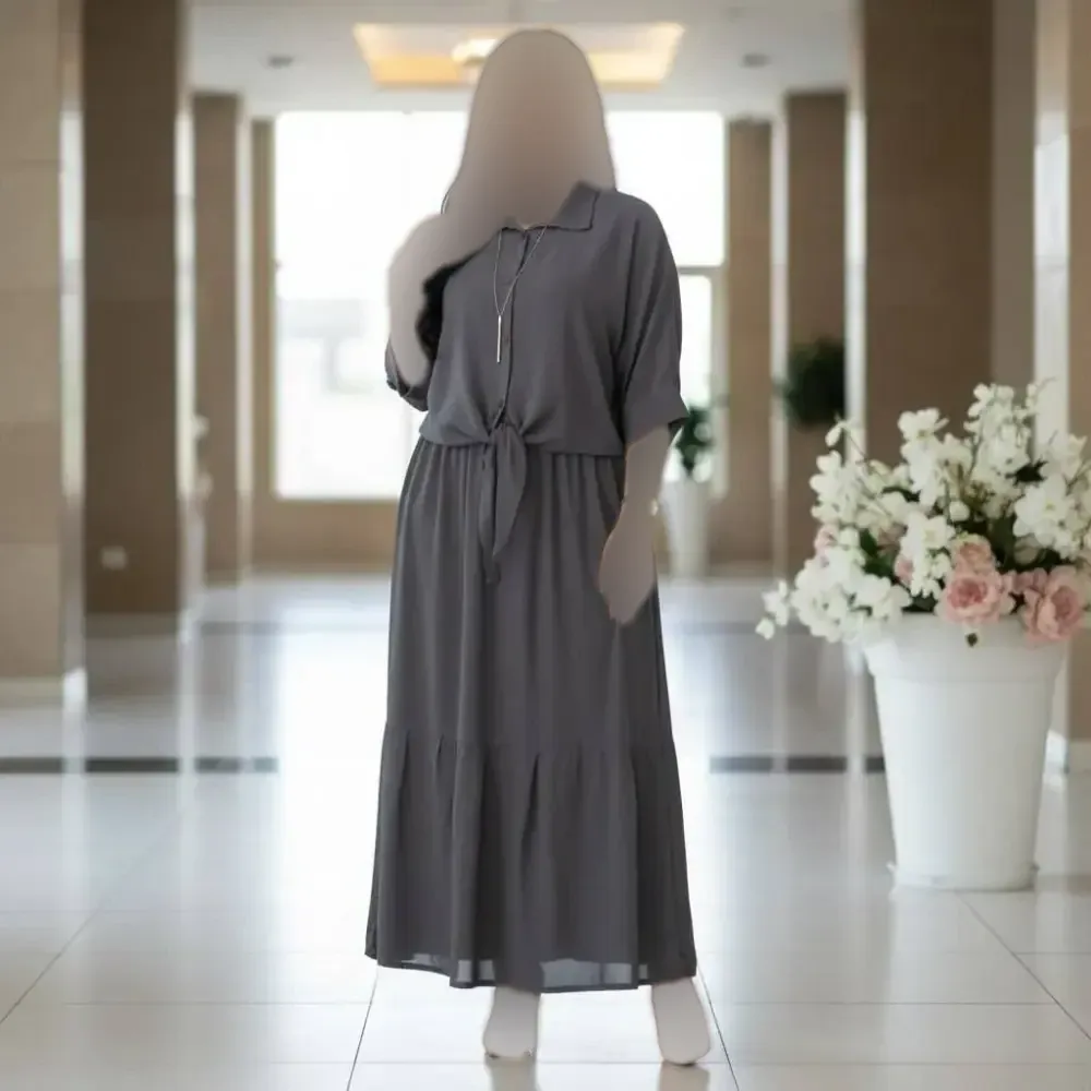 ست شومیز و دامن زنانه نخی فری سایز مدل حنانه