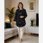 تونیک استرچ کشی زنانه قواره دار سایز بزرگ کمربند دار