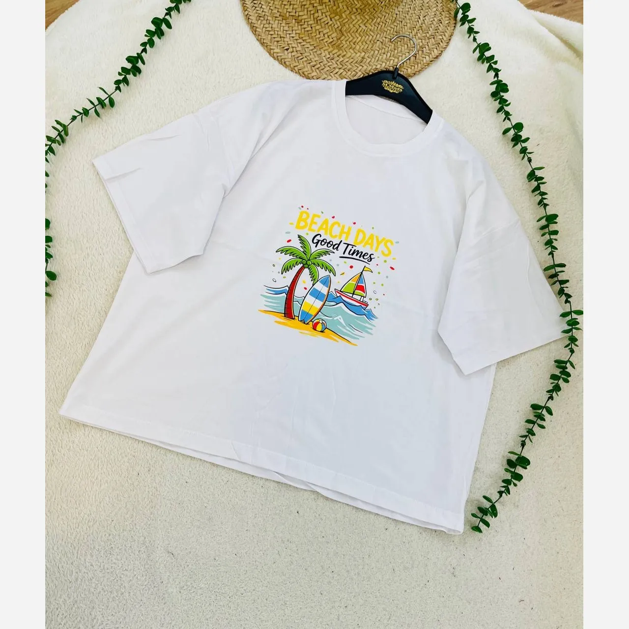 تیشرت هاوایی پنبه ای فری سایز زنانه