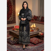 پیراهن سنتی زنانه یقه چین دار جنس بوگاتی فری سایز