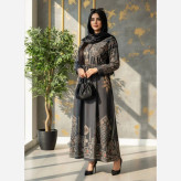 پیراهن سنتی زنانه یقه چین دار جنس بوگاتی فری سایز