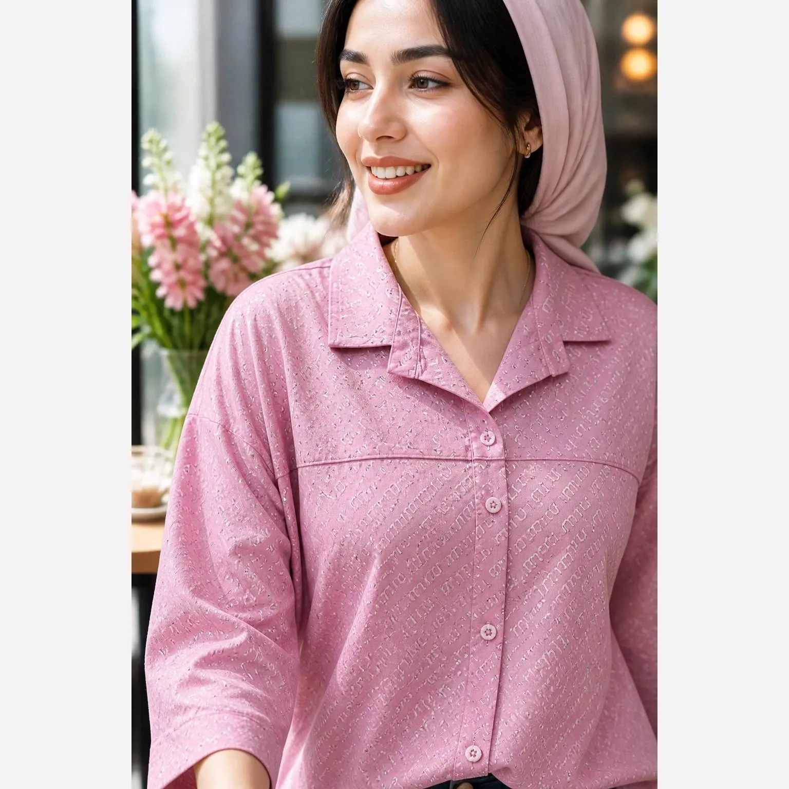 شومیز مانتویی شیشه ای تمام نگینی وارداتی فری سایز