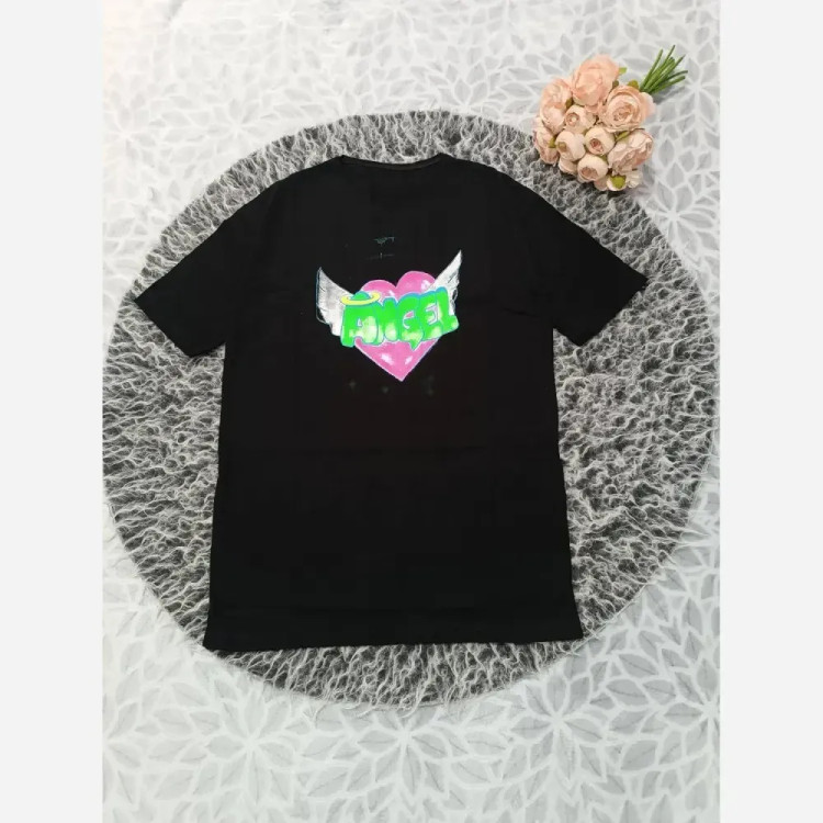 تیشرت لانگ نخ پنبه فری سایز طرح ANGEL و BABY GIRL