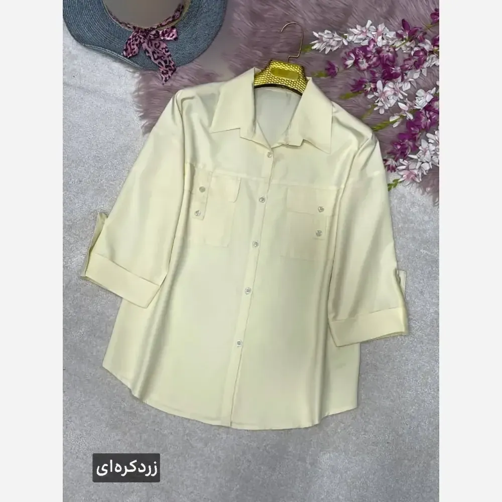شومیز جیب صلیبی زنانه جنس پری خنک و سبک فری سایز
