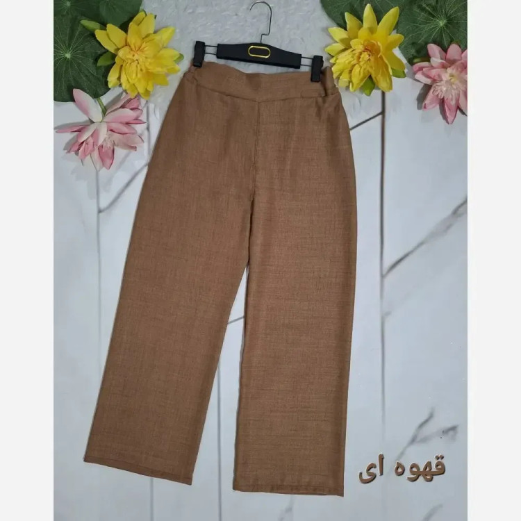 شلوار شانتون زنانه نیم بگ خنک و سبک فری سایز