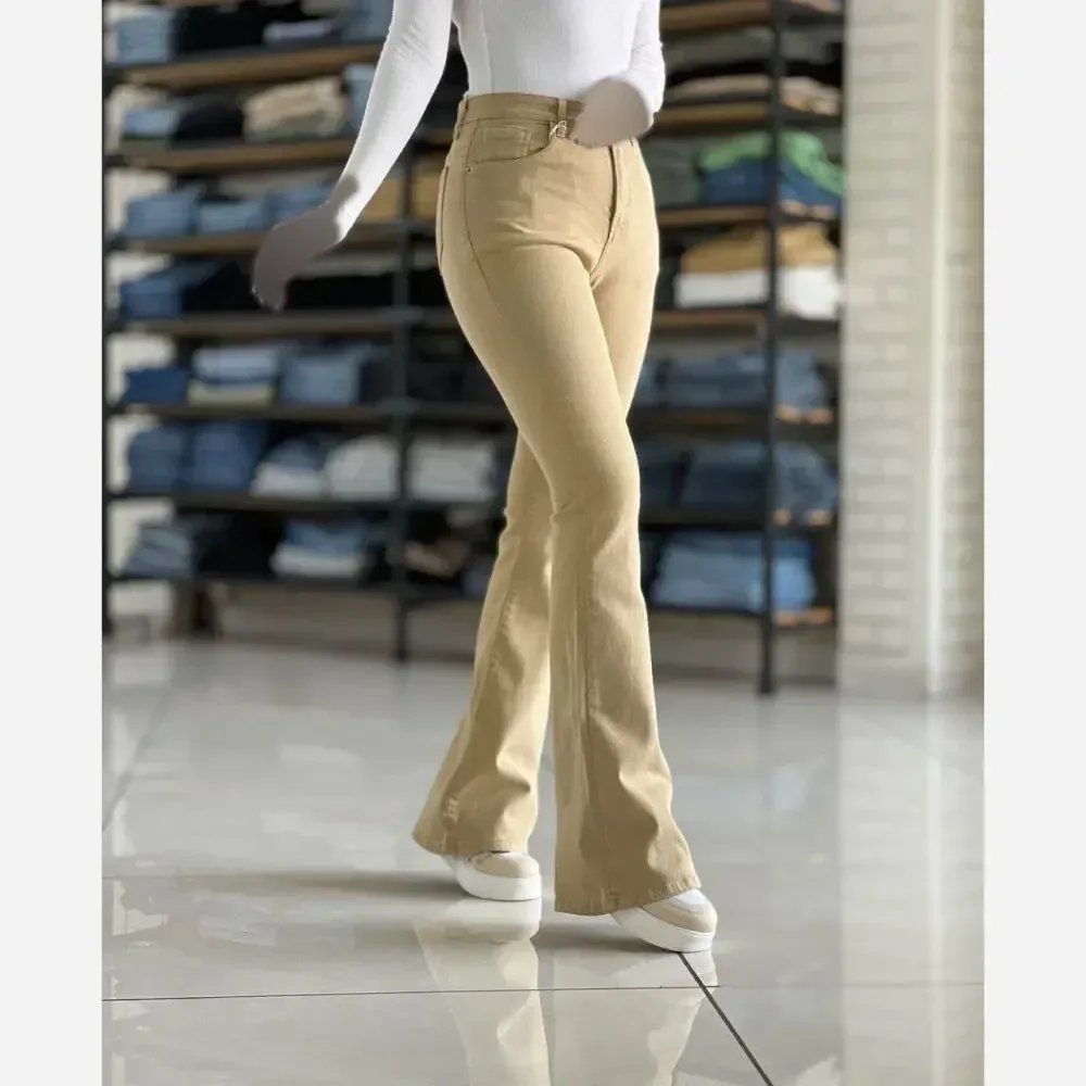 شلوار دمپا کتان زنانه کتان کش اعلا دکمه خور