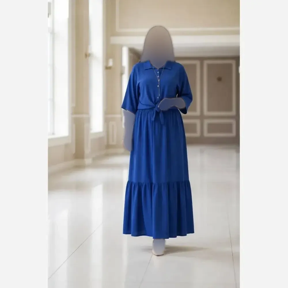 ست شومیز و دامن زنانه نخ درجه یک فری سایز