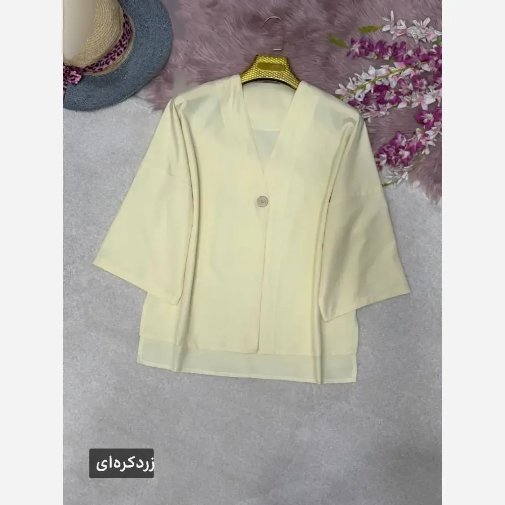 شومیز تک دکمه زنانه جنس پری خنک و سبک فری سایز