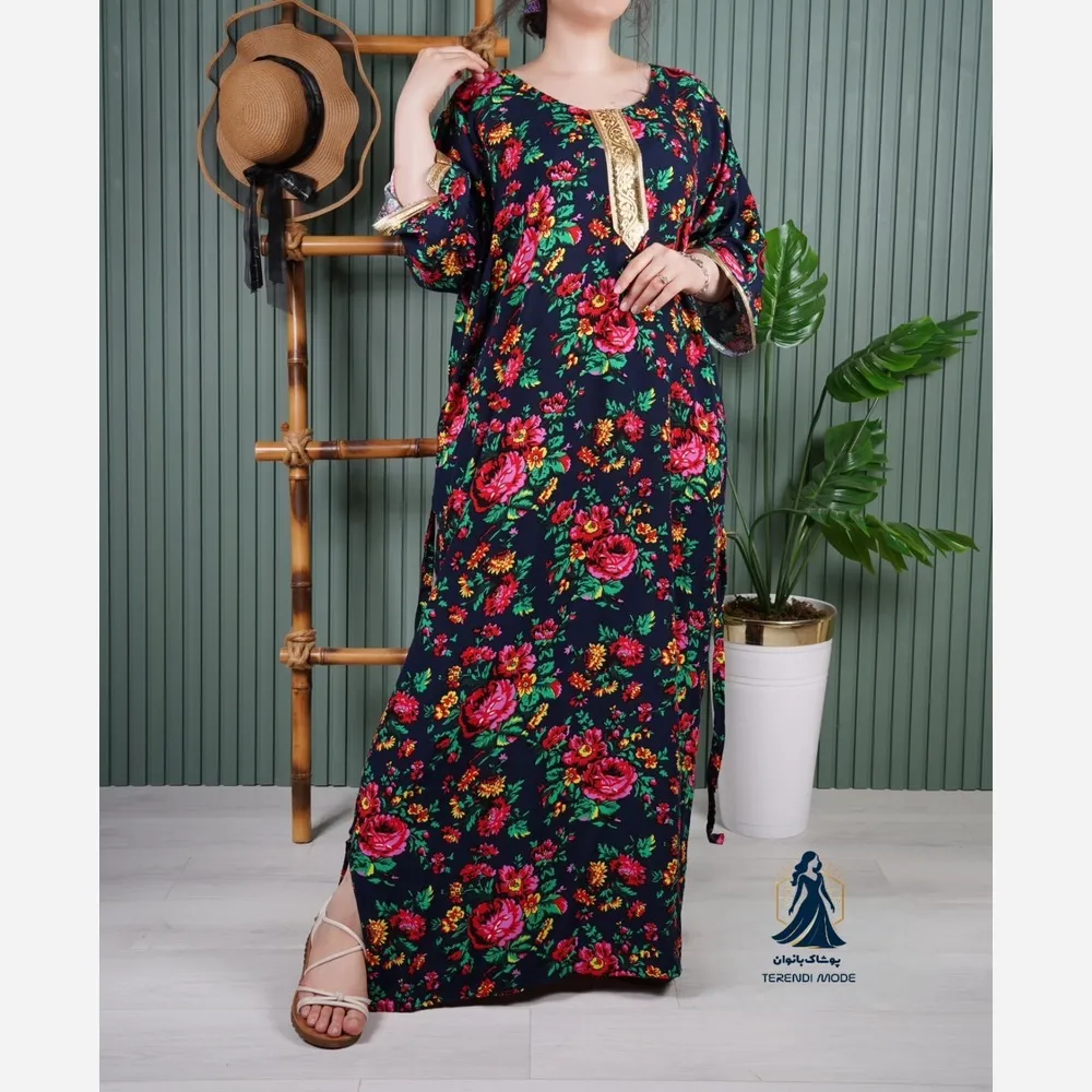 ساحلی نخی ترکمنستان طرح کتیبه طلایی گل درشت فری سایز رنگ مشکی کرم سبزیشمی آبی سورمه ای تیره