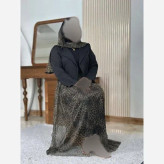 سه تیکه ترلان جنس مازراتی و تور پلنگی فری سایز
