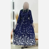 پیراهن زنانه بوگاتی مدل سوگل رنگ مشکی و سرمه ای سایز فری 36 تا 46