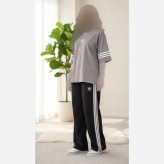 ست دو تیکه تیشرت و شلوار بگ گلکسی نخ پنبه ادیداس فری سایز