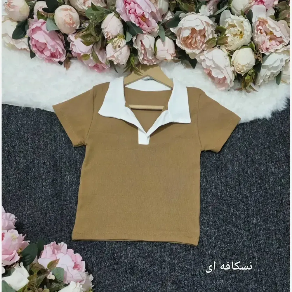 پولو شرت زنانه نخ پنبه کبریتی فری سایز رنگی