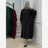 ست دانتل سرمه زیره کرپ بوگاتی رویه گیپور رنگ مشکی فری سایز