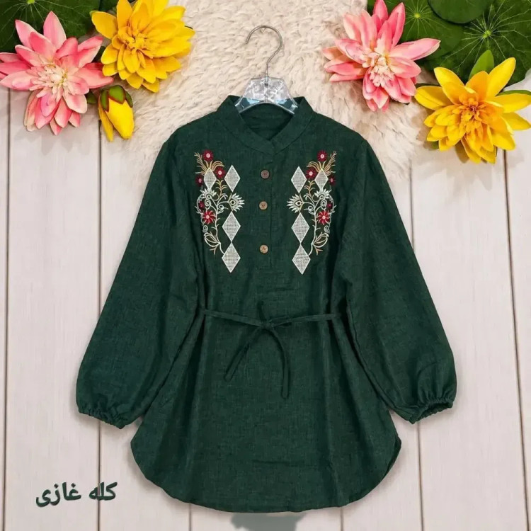 شومیز مانتویی شانتون کسمه فری سایز مناسب تا 46