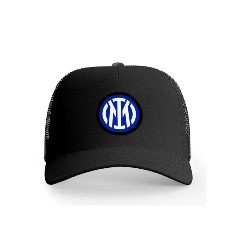 کلاه کپ پاد آفرین مدل فوتبالی اینتر میلان کد 74 طرح تیم ورزشی جنس کتان قابل تنظیم