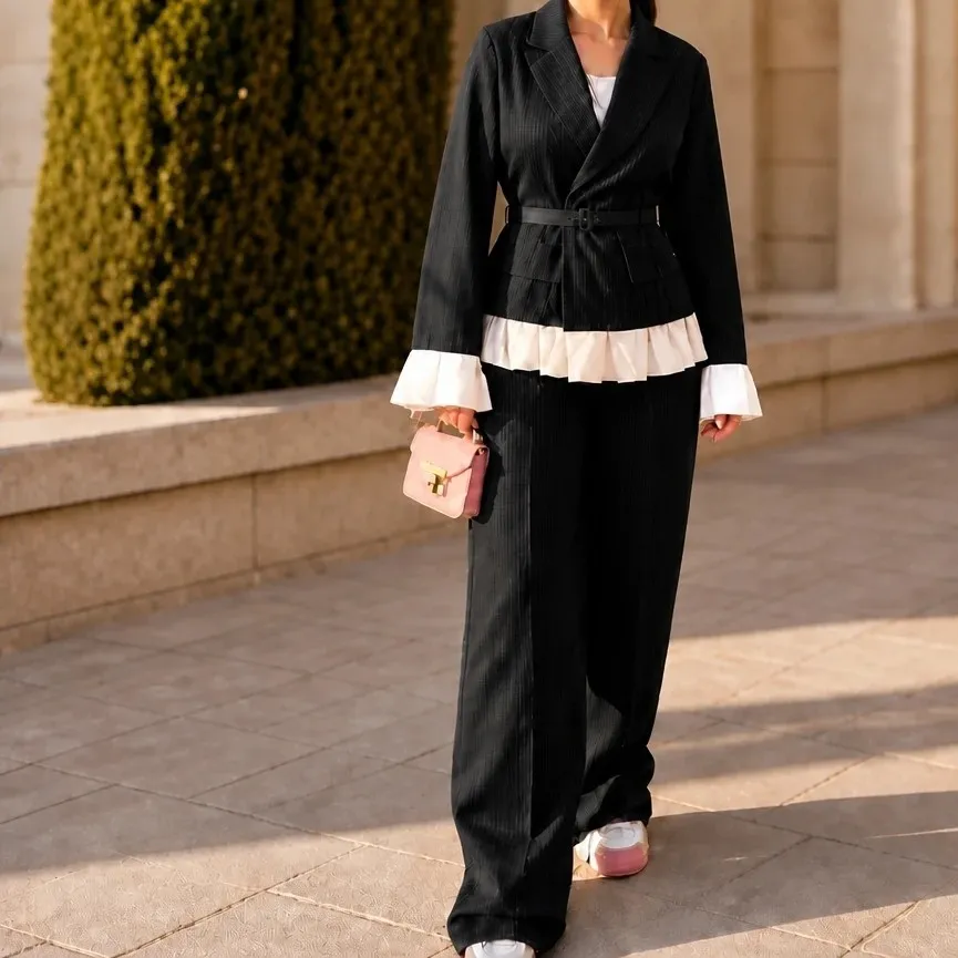 کت شلوار زنانه مدل ماهور پارچه مازراتی خرج کار سفید سایز 38 تا 50