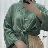 شومیز گرهای جلودکمه نخی فری سایز مناسب تا 50