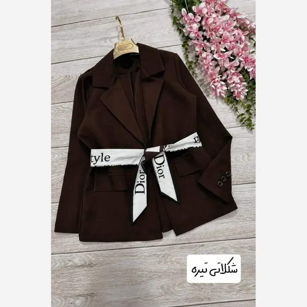 مانتو کوتاه یاشیل جنس مازراتی با کمربند سایز یک و دو رنگ بندی متنوع